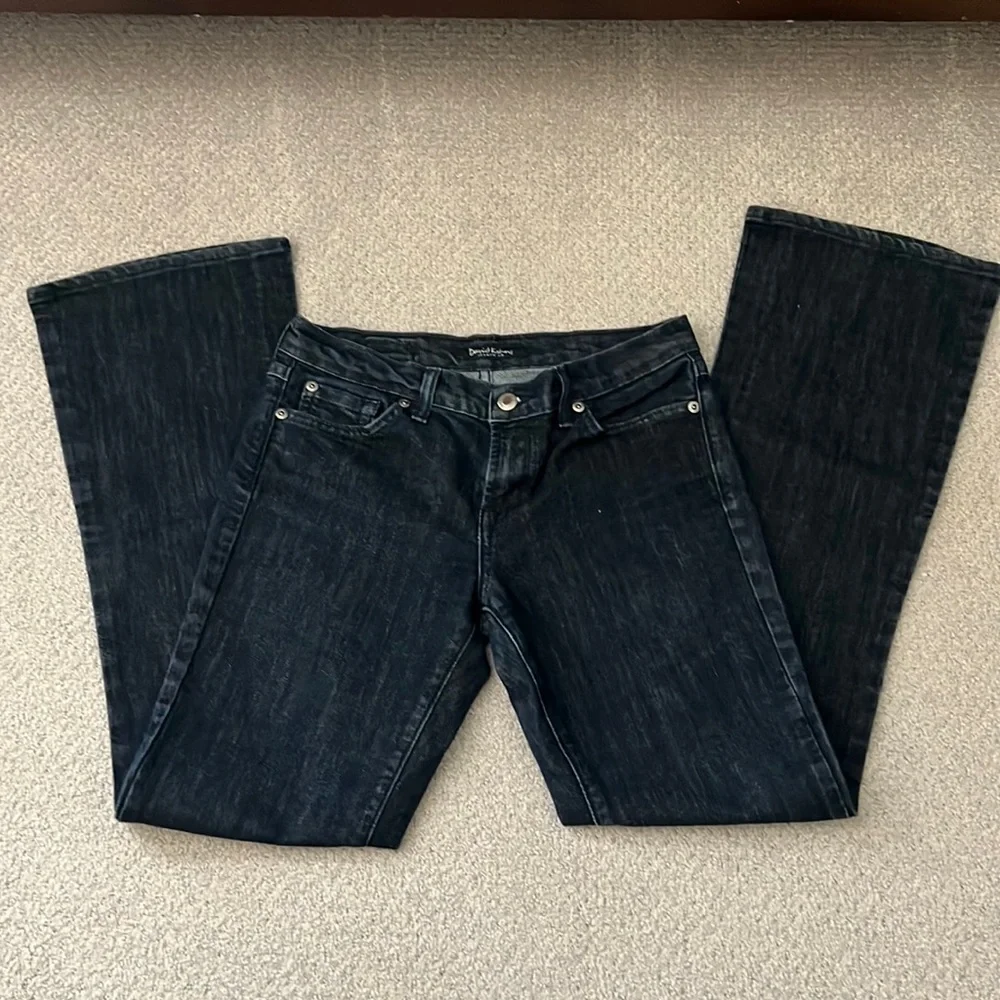 David Khan dark wash flare five pocket jeans Sz 27‎